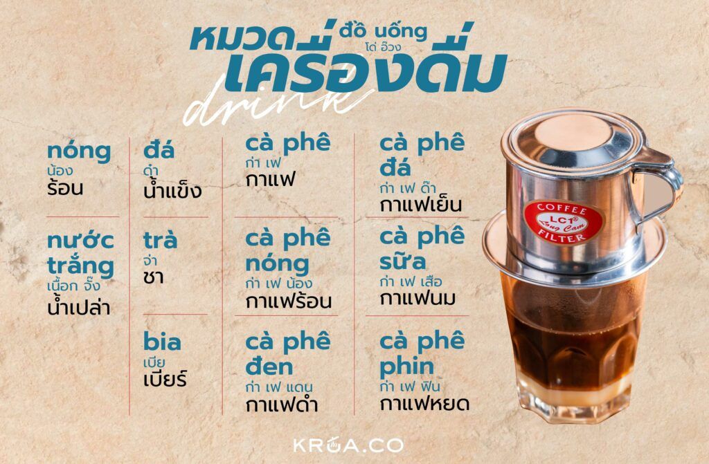 เครื่องดื่ม ภาษาเวียดนาม